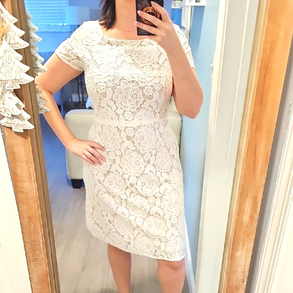 Ivanka Trump Elegant White Lace Dress